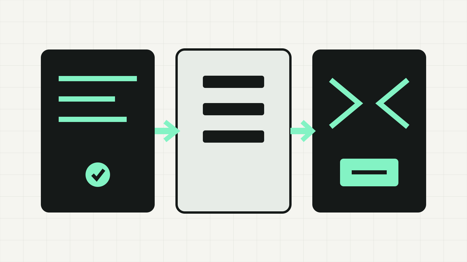 A cloud repository, review plan and local coding workspace connected by mint arrows on Aftergradient's technical grid.