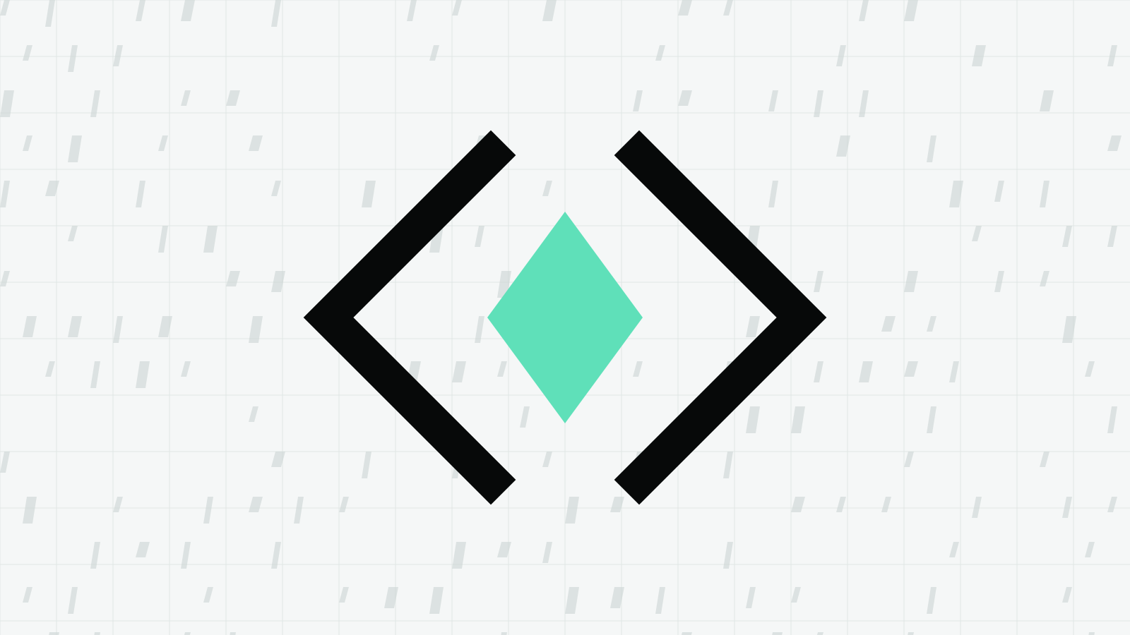 Angle brackets around a mint diamond
